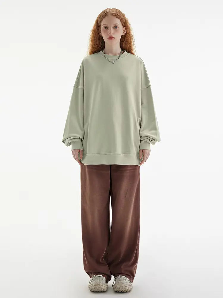 Relaxed Fit Essential Crewneck Sweatshirt   OL2086