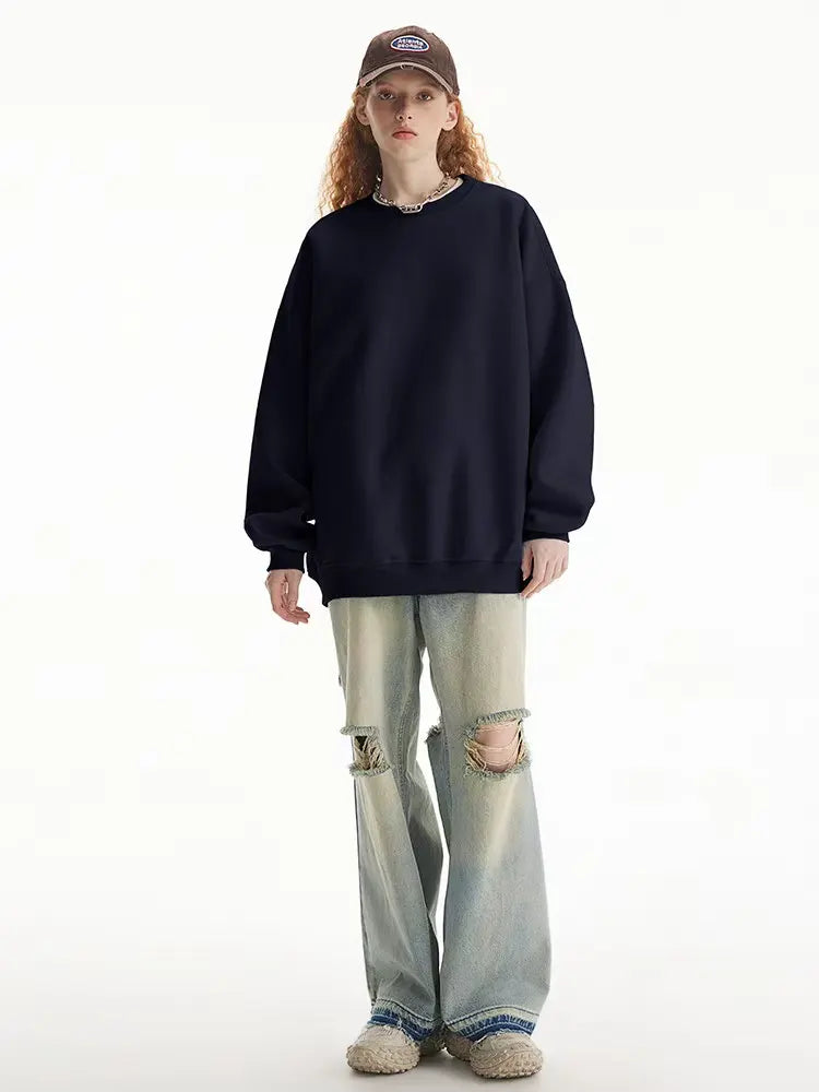 Relaxed Fit Essential Crewneck Sweatshirt   OL2086