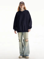 Relaxed Fit Essential Crewneck Sweatshirt   OL2086