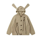 Vintage Toggle Button Relaxed Knit Cardigan   OL2088