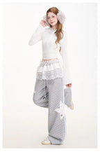 Star Patch Relaxed Straight Sweatpants   OL2089