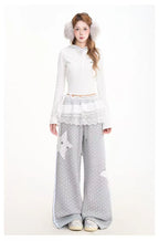 Star Patch Relaxed Straight Sweatpants   OL2089