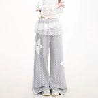 Star Patch Relaxed Straight Sweatpants   oliviroa オリヴィオラ
