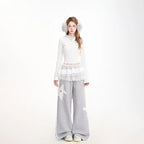 Star Patch Relaxed Straight Sweatpants   OL2089