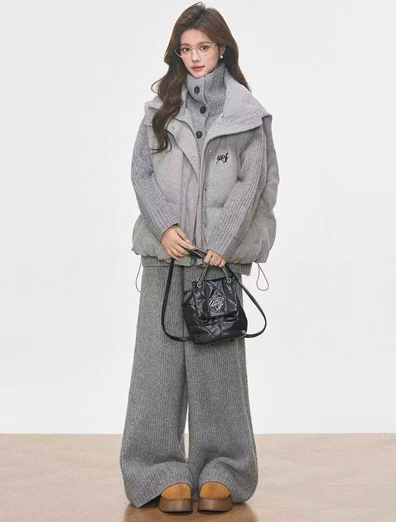 Layered Padded Vest Two Piece Set   oliviroa オリヴィオラ