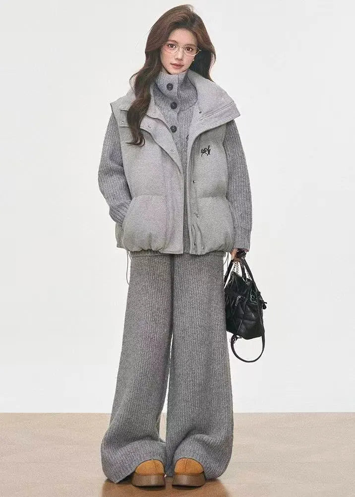 Layered Padded Vest Two Piece Set   oliviroa オリヴィオラ