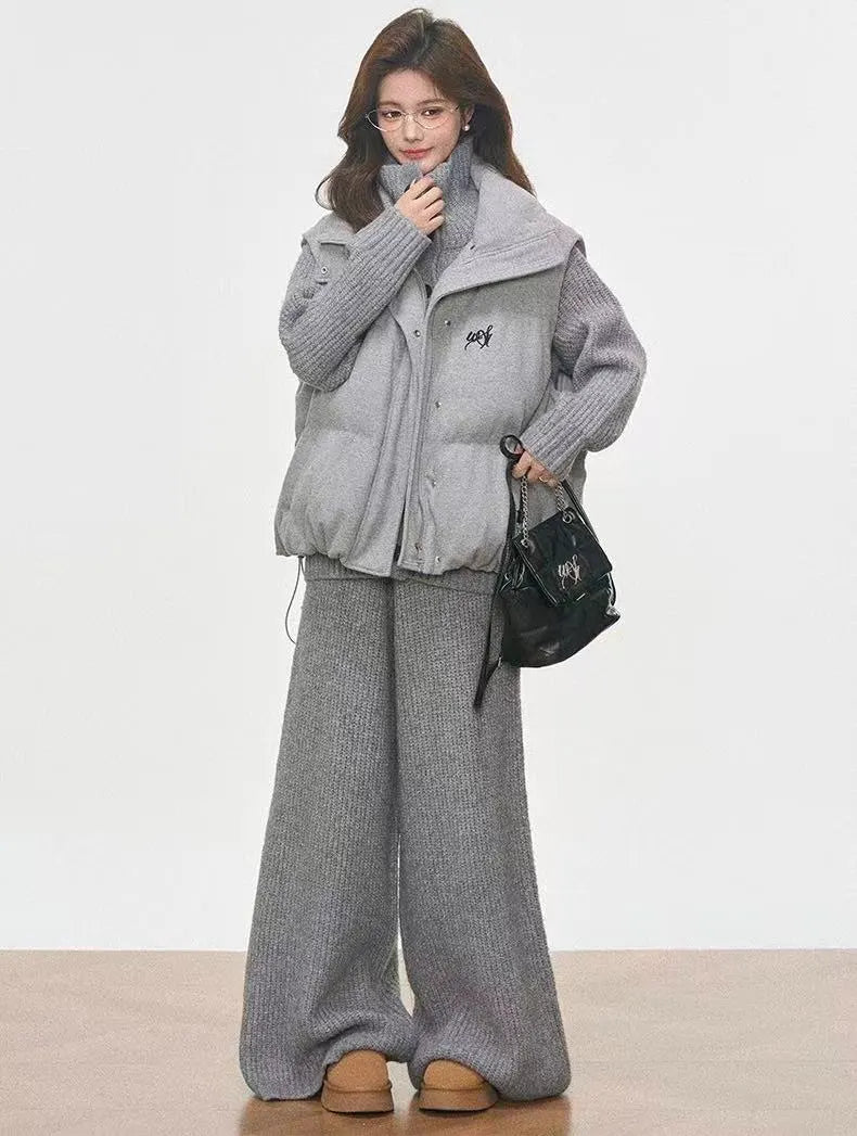 Layered Padded Vest Two Piece Set   OL2092