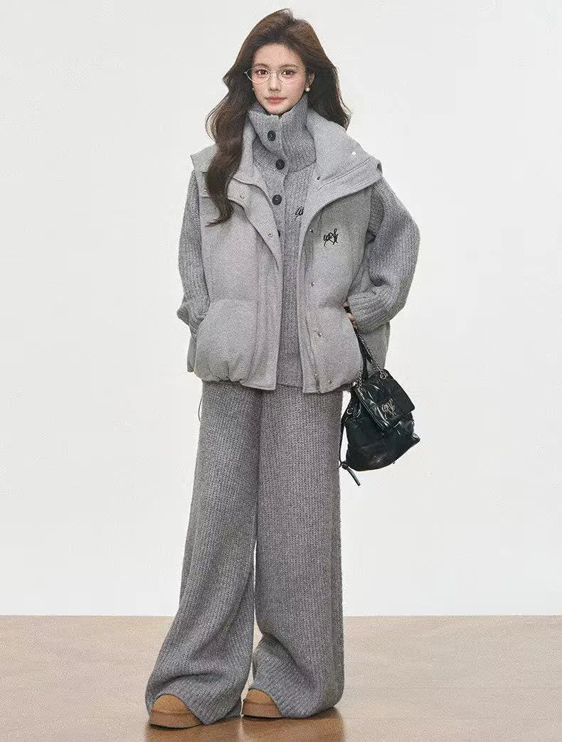 Layered Padded Vest Two Piece Set   OL2092