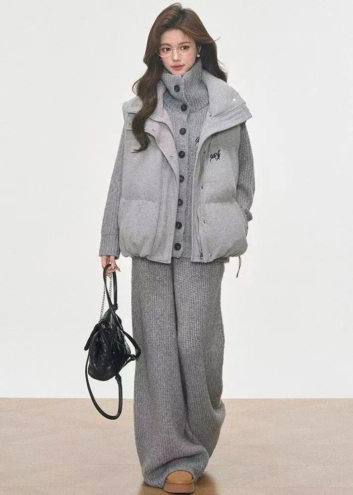 Layered Padded Vest Two Piece Set   OL2092