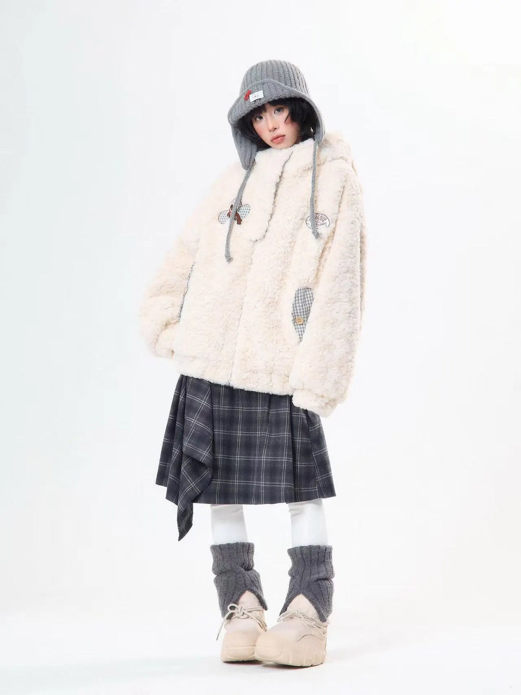 Bunny Ear Sherpa Padded Jacket   OL2093