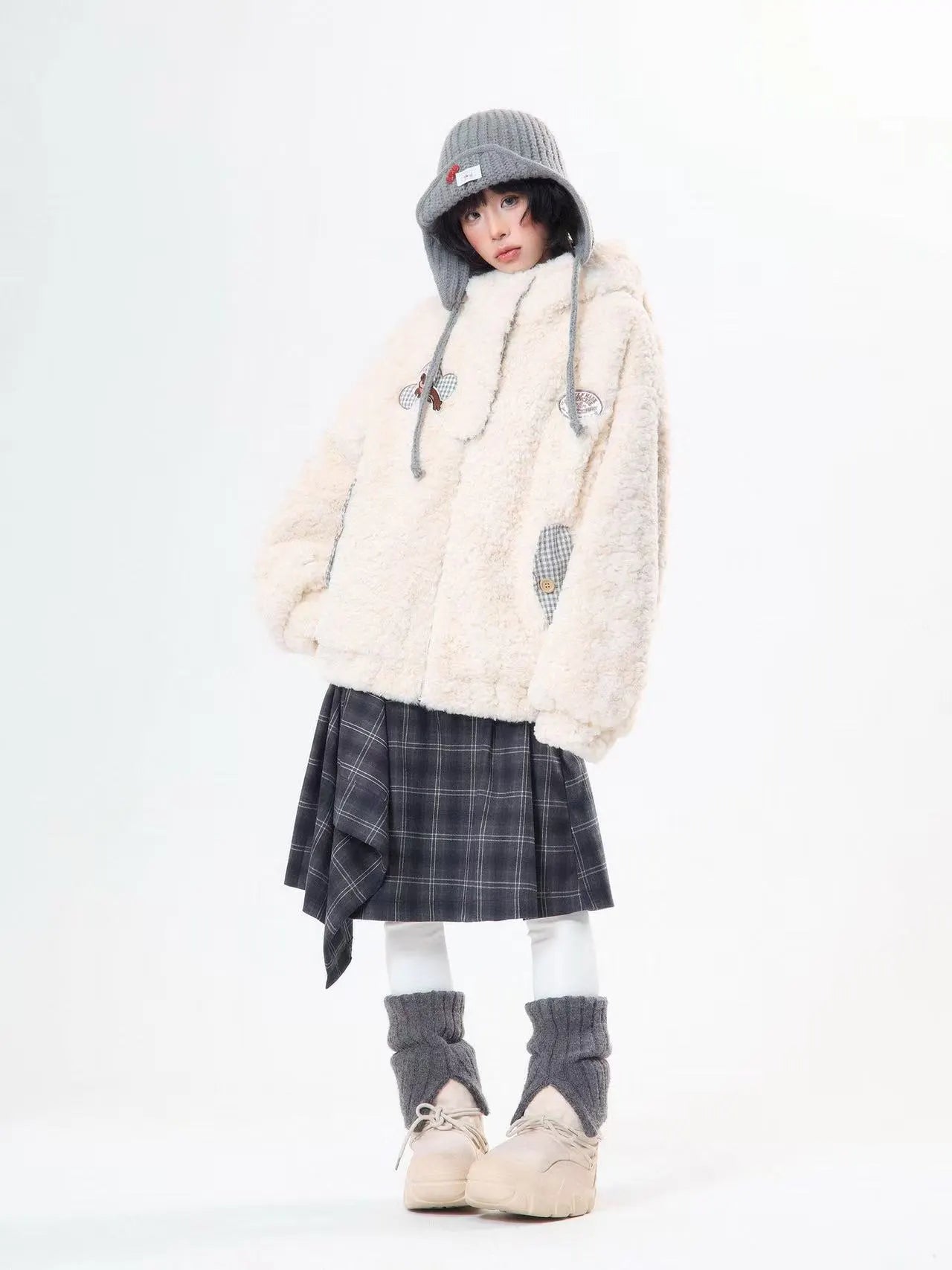 Bunny Ear Sherpa Padded Jacket   OL2093