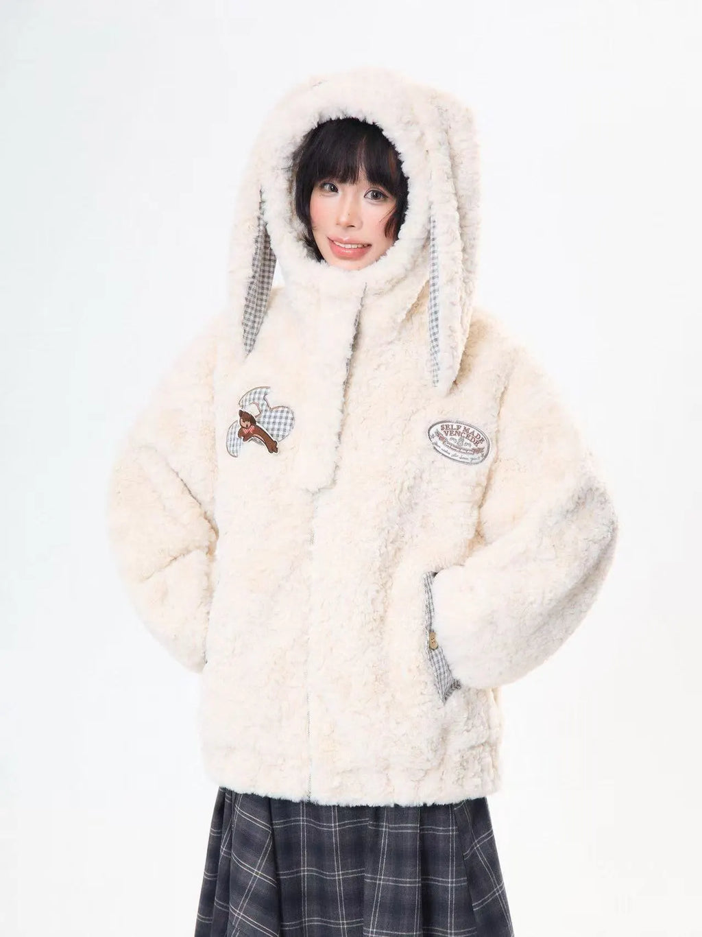 Bunny Ear Sherpa Padded Jacket   OL2093