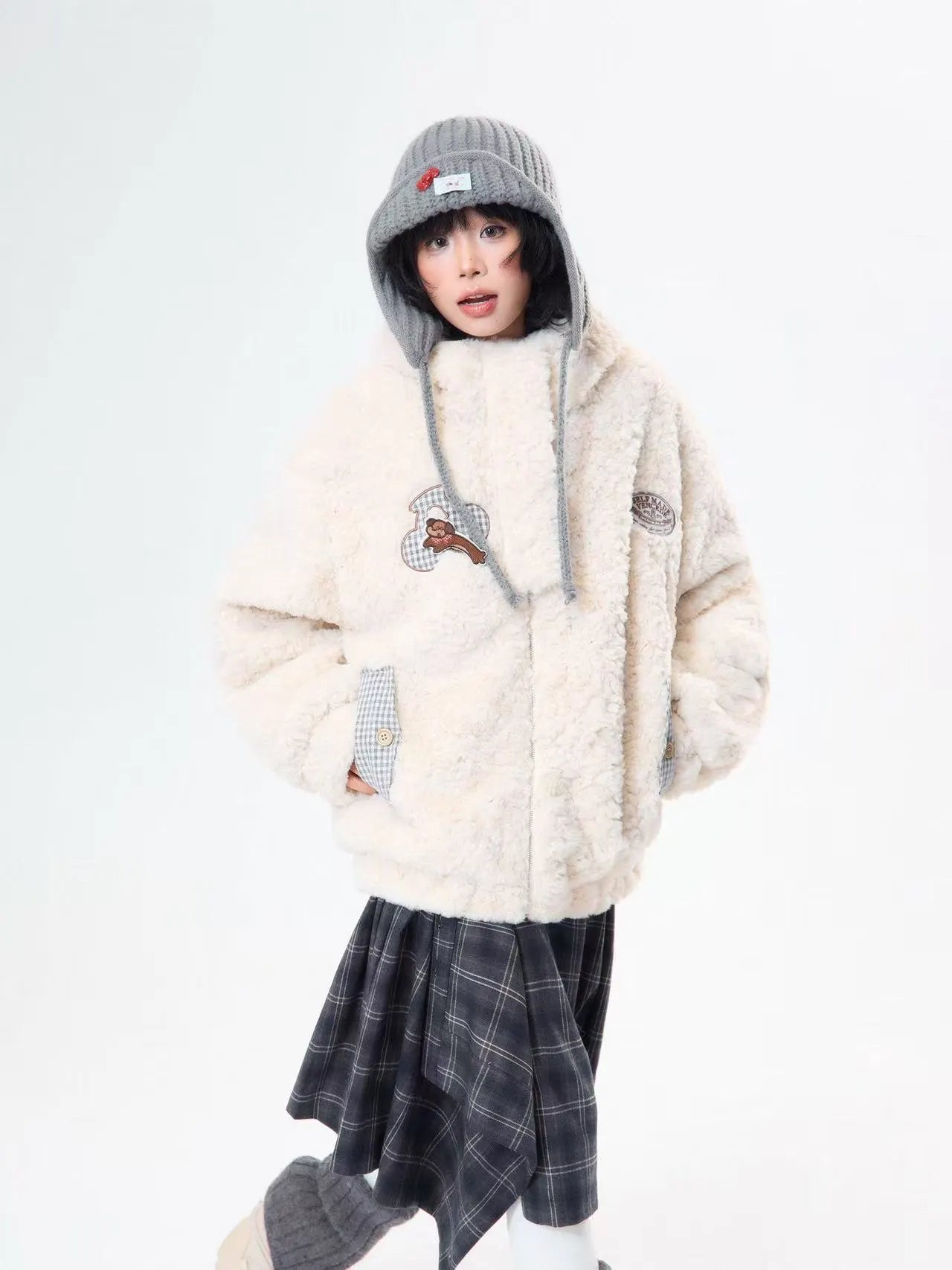 Bunny Ear Sherpa Padded Jacket   OL2093