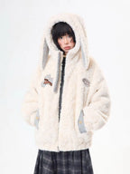 Bunny Ear Sherpa Padded Jacket   OL2093