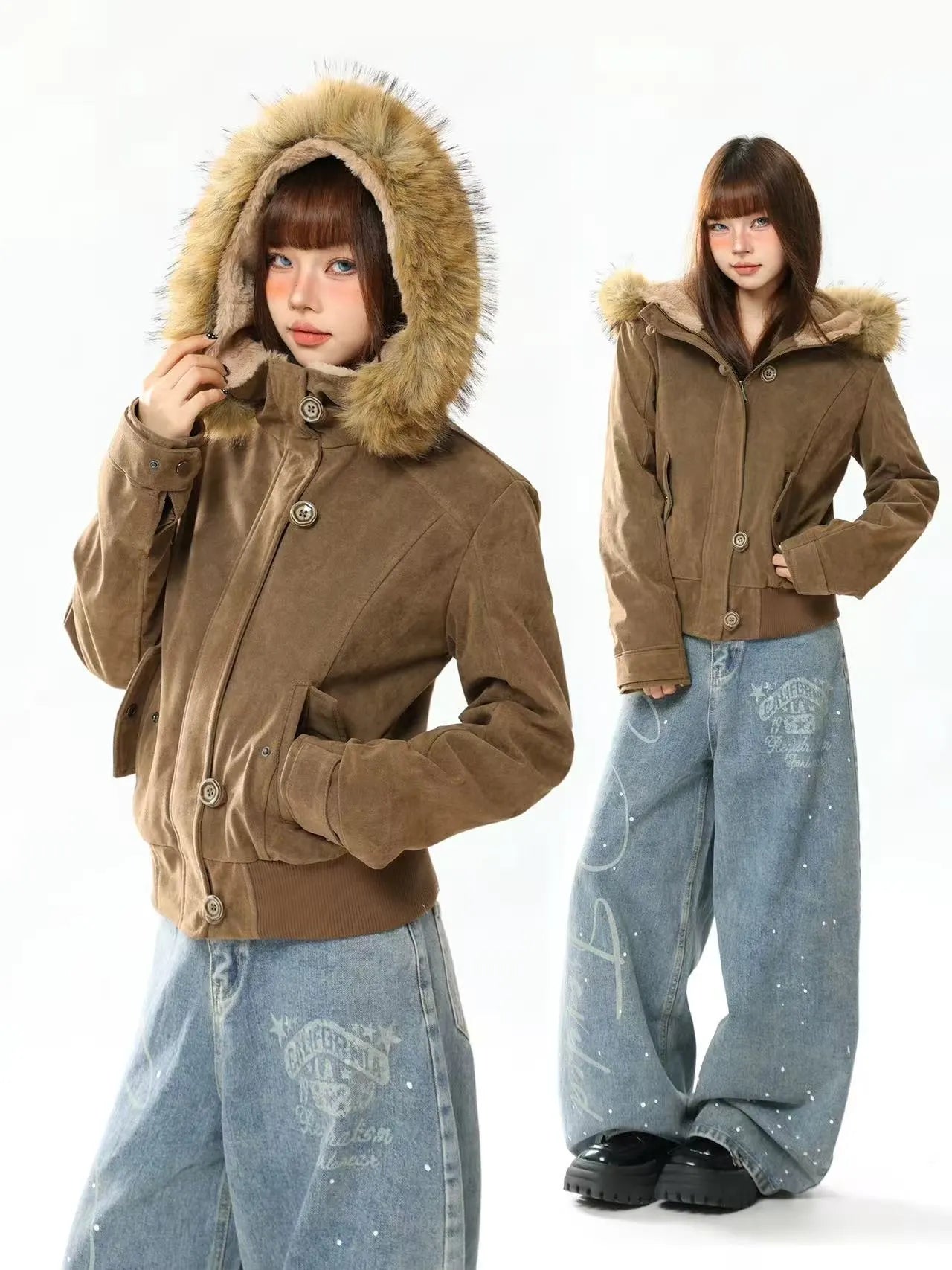 Vintage Faux Fur Collar Work Jacket   oliviroa オリヴィオラ