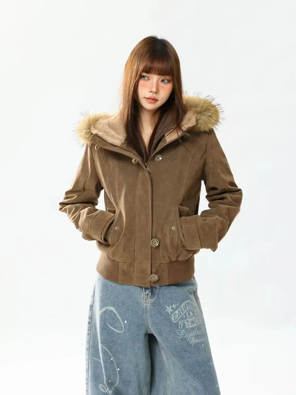 Vintage Faux Fur Collar Work Jacket   oliviroa オリヴィオラ