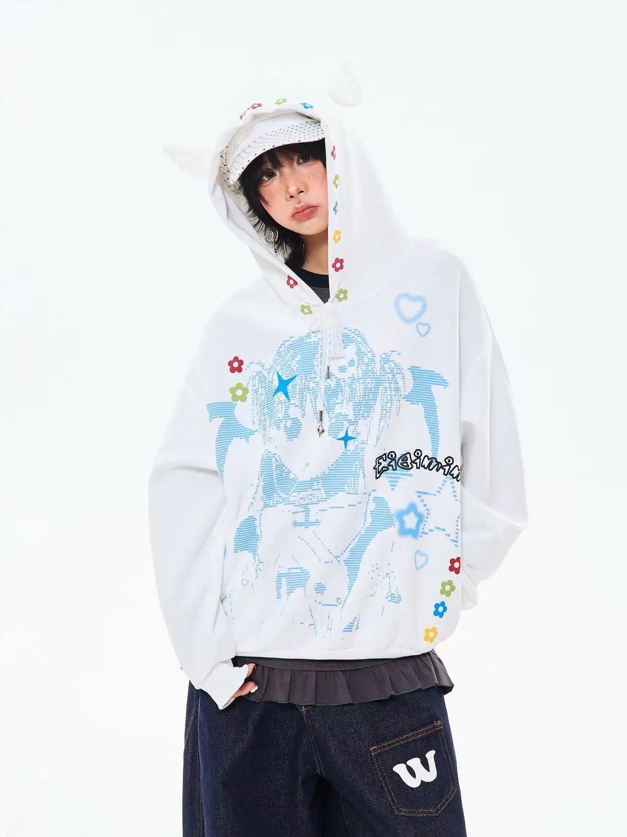 Vintage Cartoon Wing Hoodie   OL2095