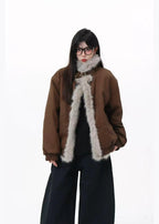 Vintage Faux Fur Collar Padded Jacket   OL2098