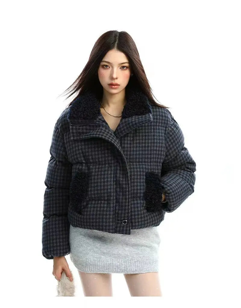 Vintage Cropped Stand Collar Padded Jacket   oliviroa オリヴィオラ