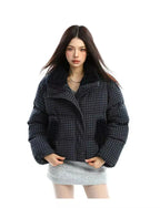 Vintage Cropped Stand Collar Padded Jacket   oliviroa オリヴィオラ