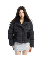 Vintage Cropped Stand Collar Padded Jacket   OL2099