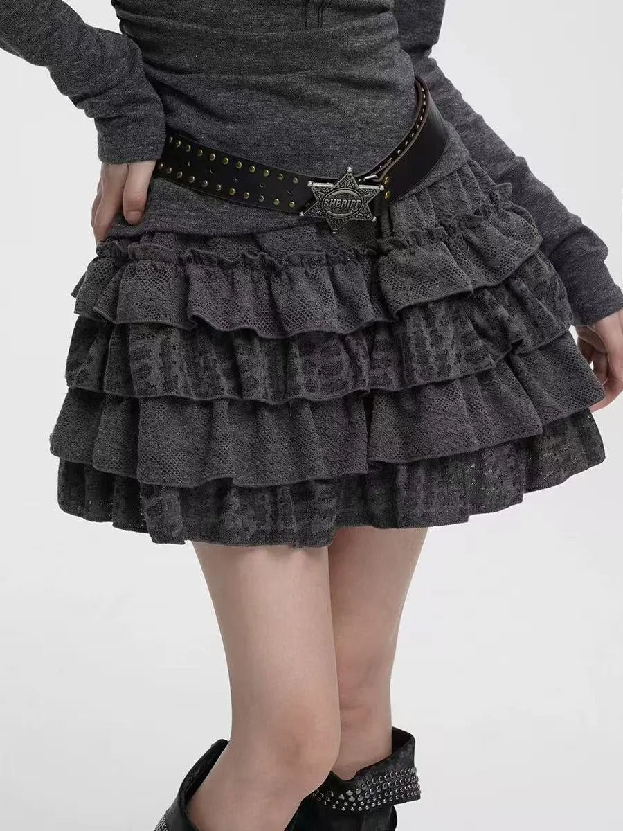 Tiered Puff Mini Skirt   OL2100