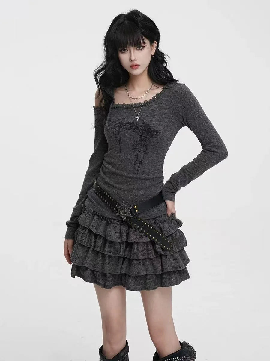 Tiered Puff Mini Skirt   oliviroa オリヴィオラ