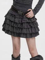 Tiered Puff Mini Skirt   OL2100