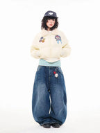 Vintage Faux Fur Collar Cropped Padded Jacket   OL2101