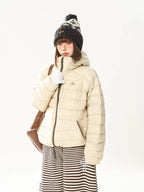 Retro Lightweight Quilted Down Hoodie   OL2104