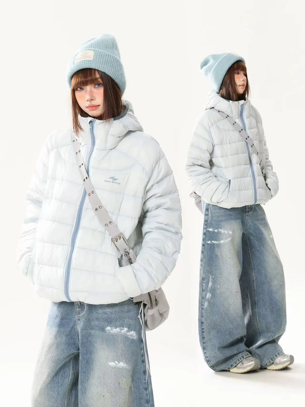 Retro Lightweight Quilted Down Hoodie   oliviroa オリヴィオラ