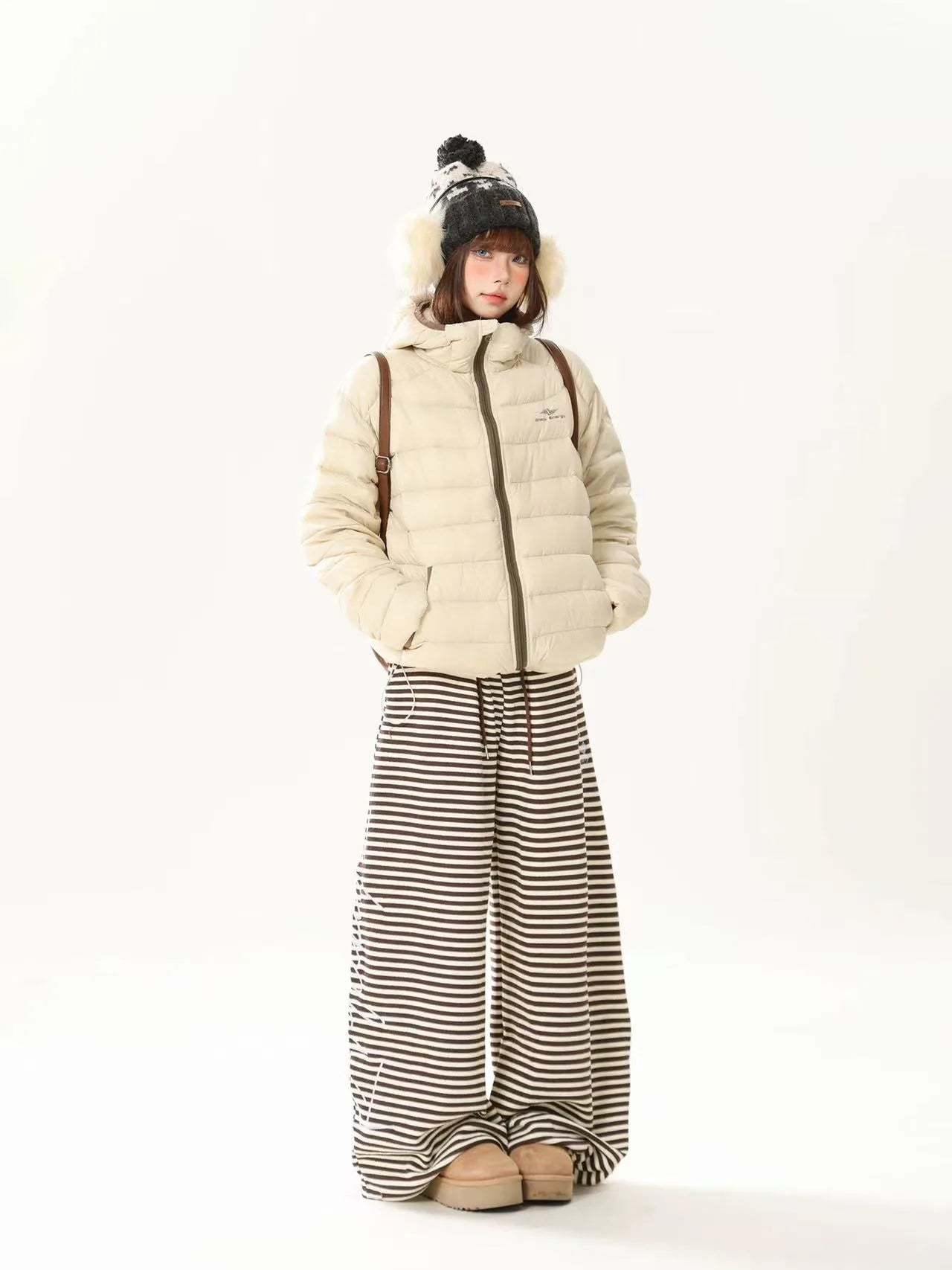 Retro Lightweight Quilted Down Hoodie   OL2104