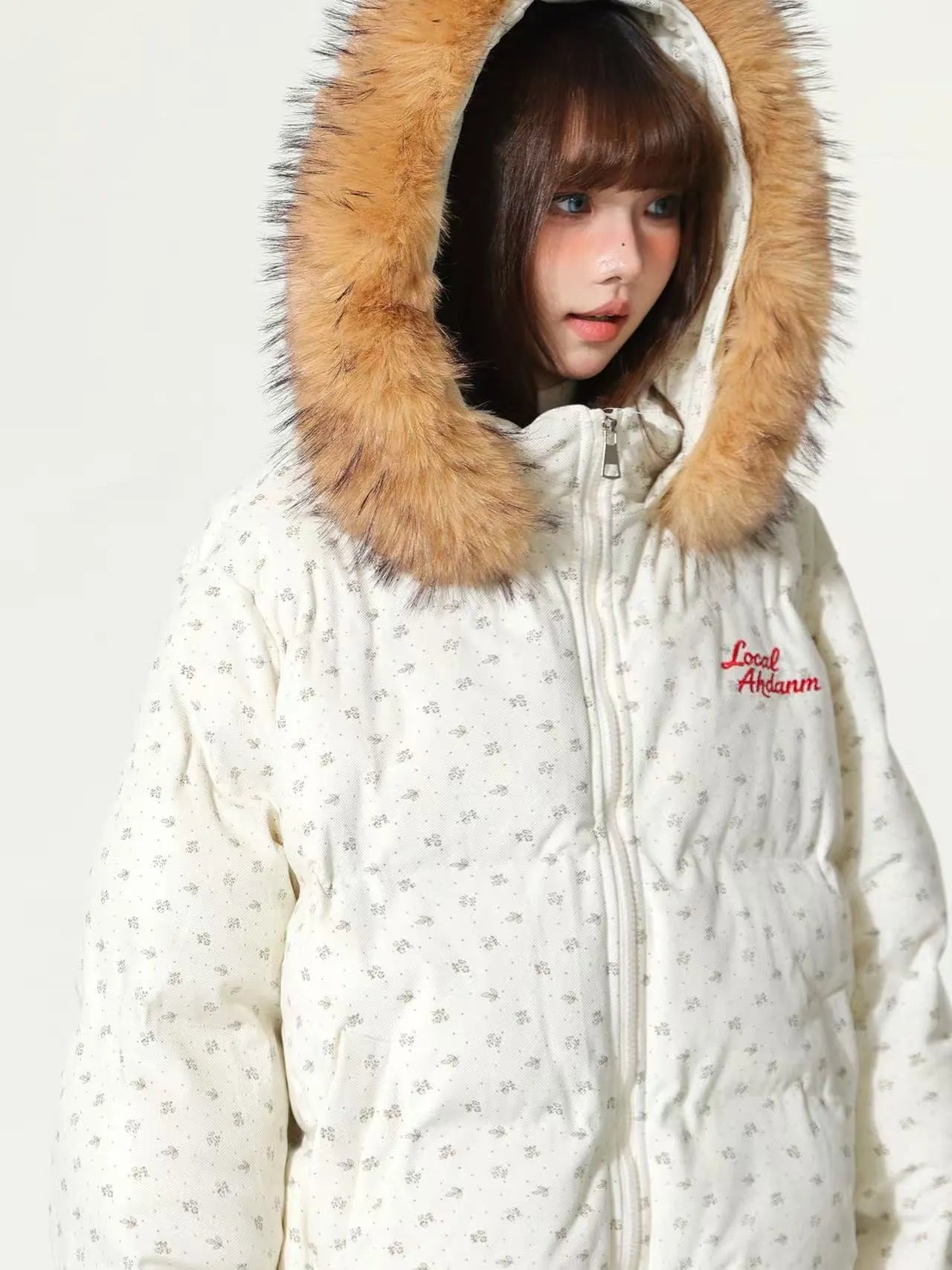 Vintage Floral Quilted Jacket with Removable Collar   OL2106