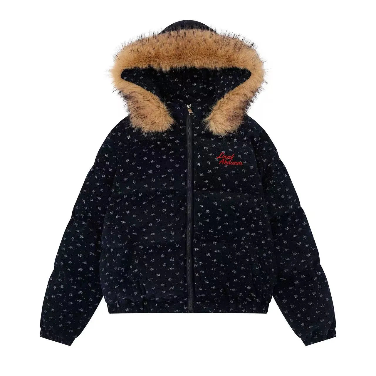 Vintage Floral Quilted Jacket with Removable Collar   OL2106