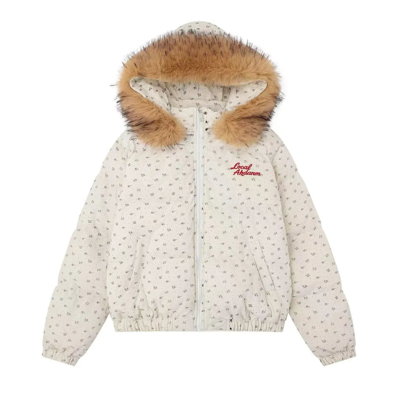 Vintage Floral Quilted Jacket with Removable Collar   OL2106