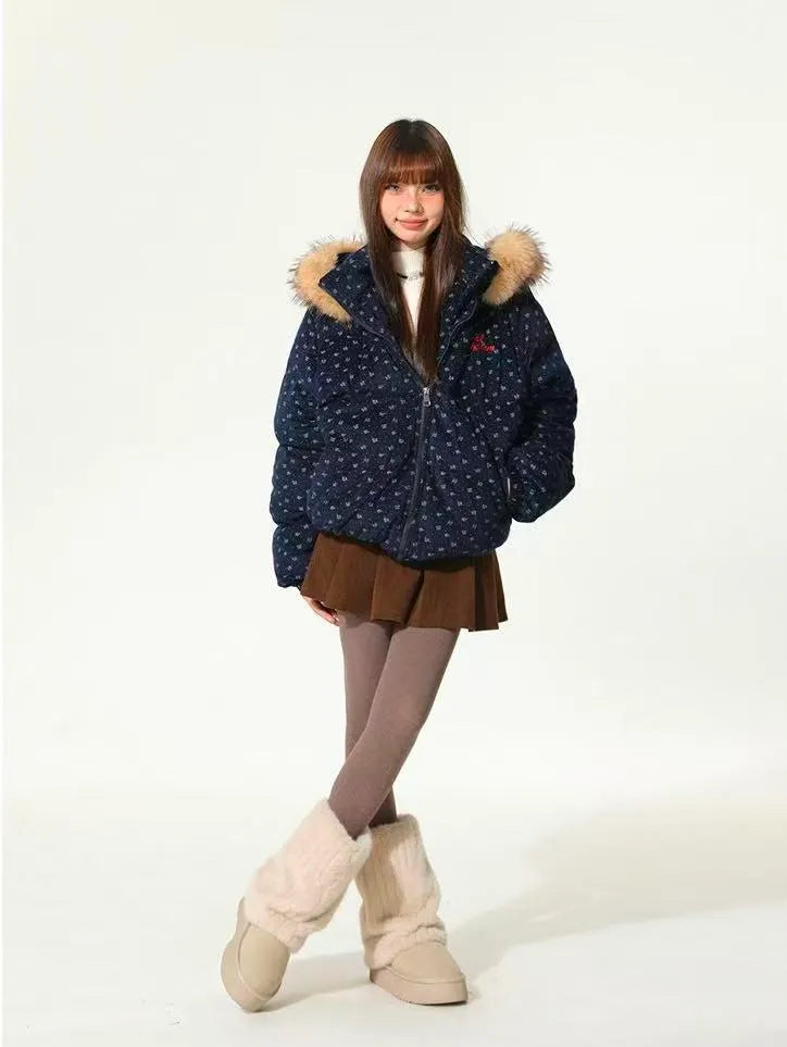 Vintage Floral Quilted Jacket with Removable Collar   oliviroa オリヴィオラ