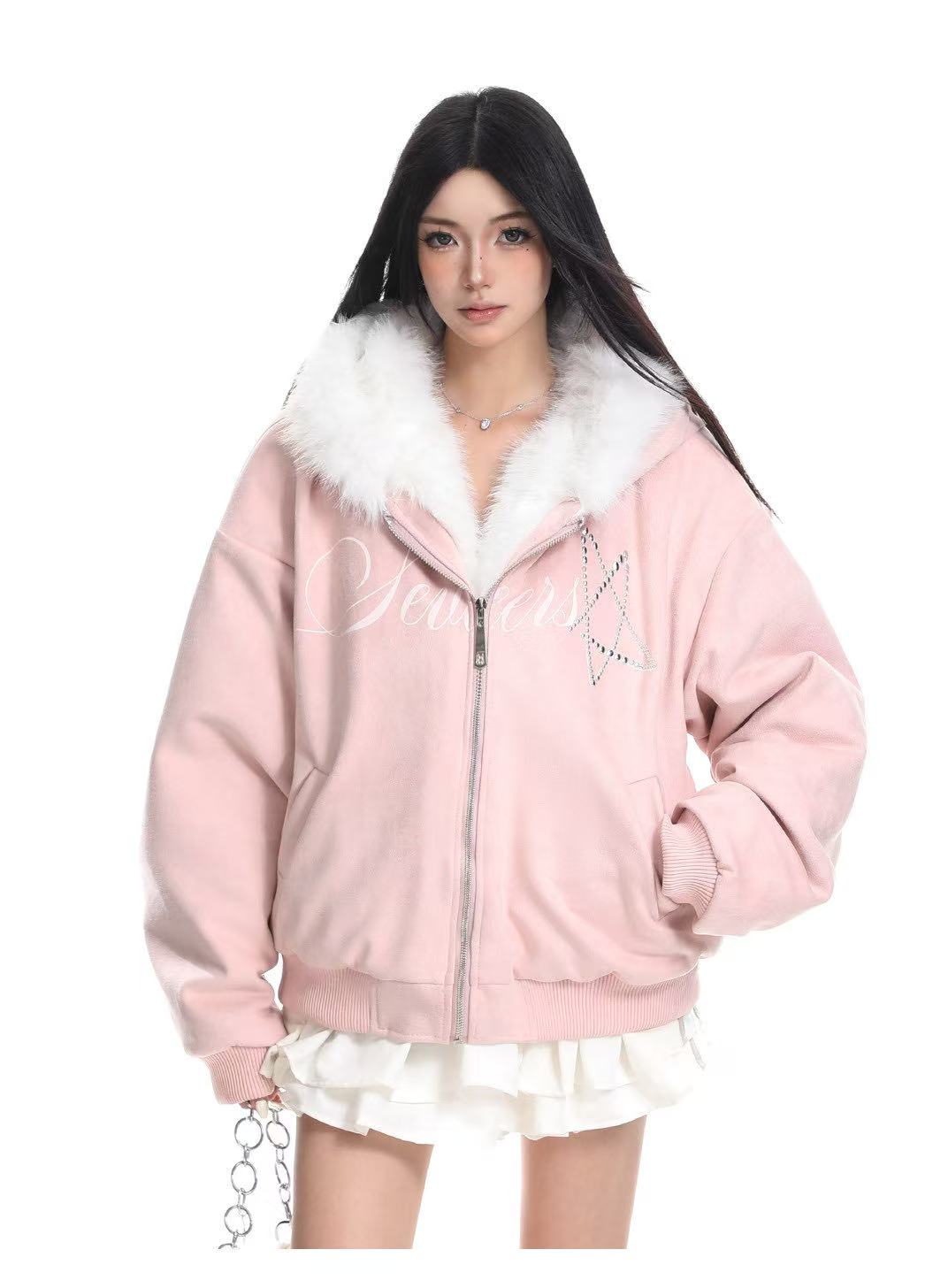 Hooded Bunny Ear Vintage Jacket   OL2108
