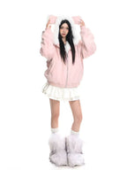 Hooded Bunny Ear Vintage Jacket   OL2108