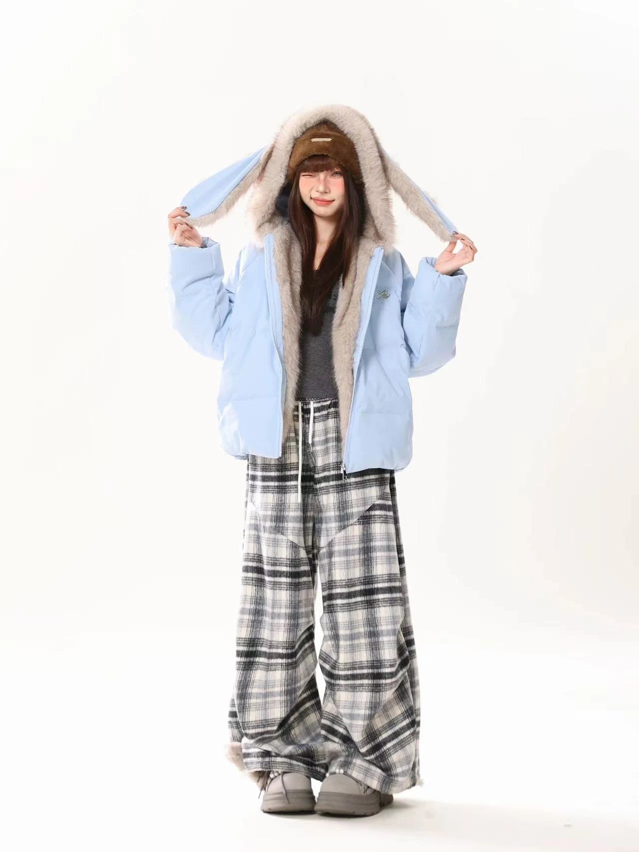 Bunny Ear Hooded Down Jacket   oliviroa オリヴィオラ