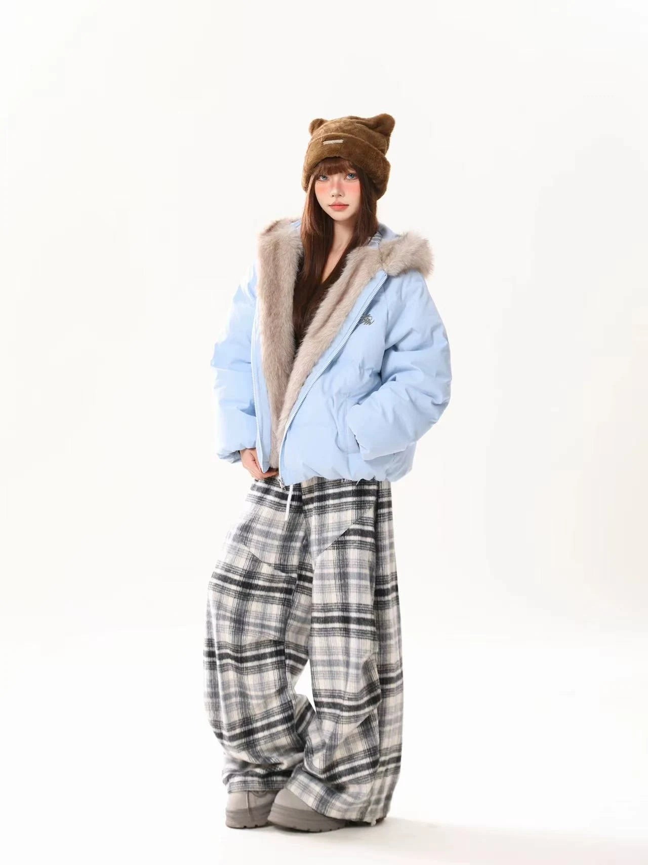 Bunny Ear Hooded Down Jacket   OL2109