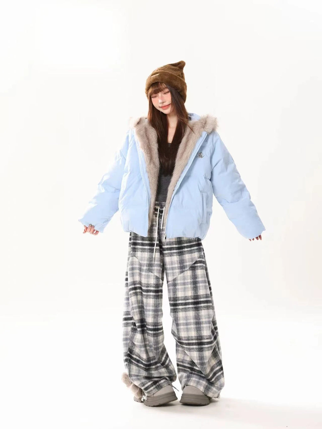 Bunny Ear Hooded Down Jacket   OL2109