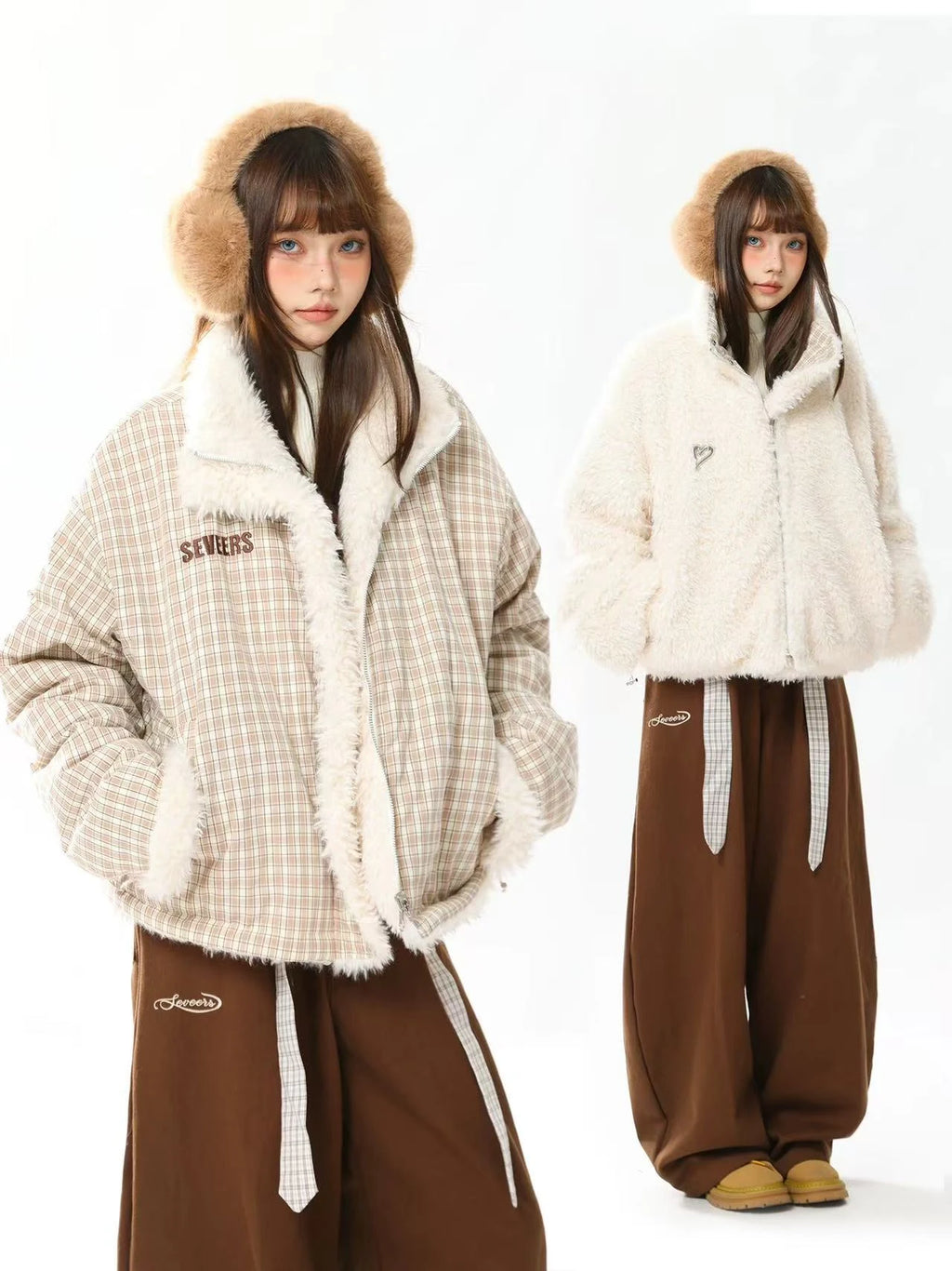 Reversible Check Padded Jacket   oliviroa オリヴィオラ