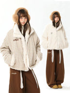 Reversible Check Padded Jacket   oliviroa オリヴィオラ