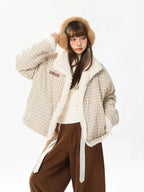 Reversible Check Padded Jacket   oliviroa オリヴィオラ