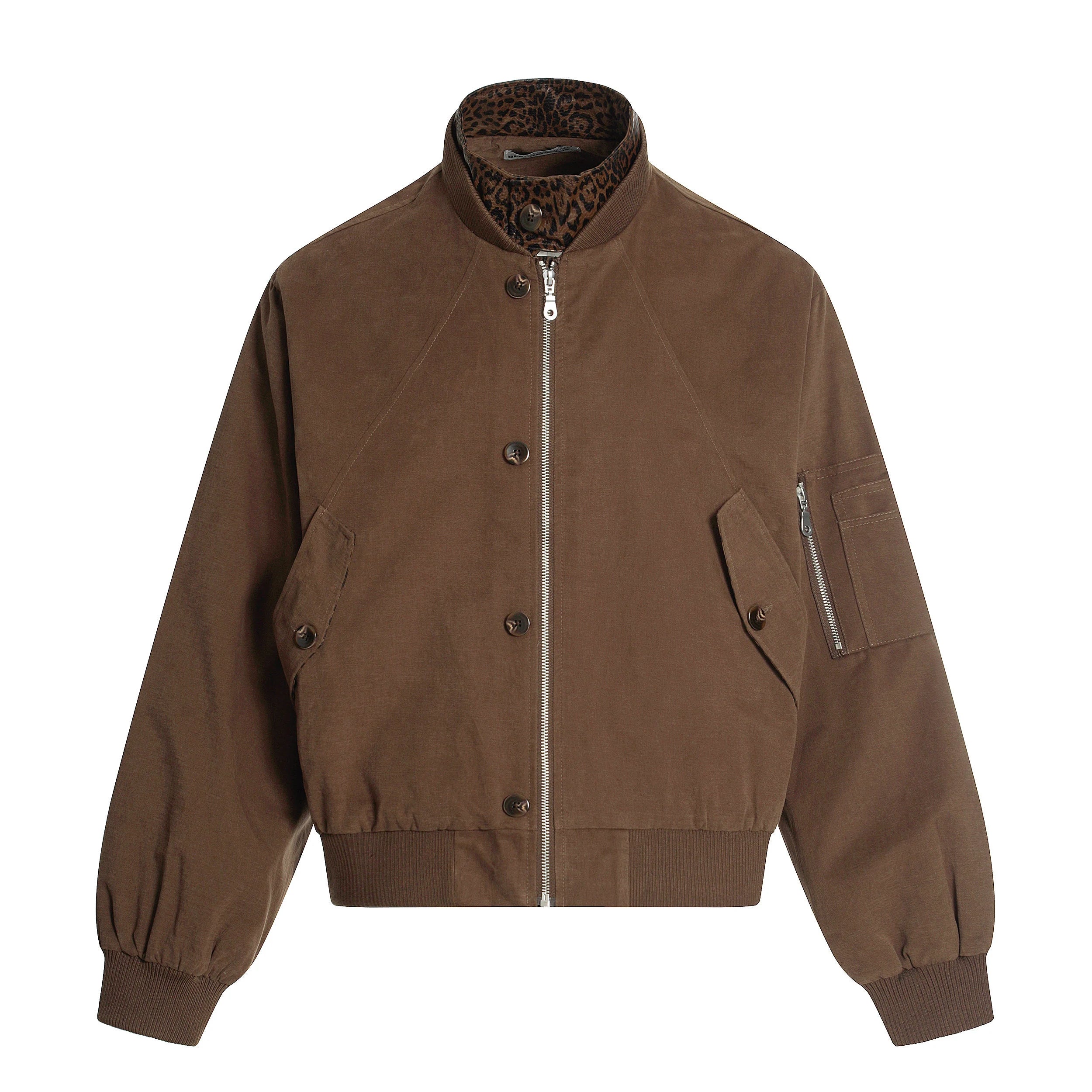 Layered Leopard Panel Vintage Jacket   OL2107