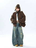 Layered Leopard Panel Vintage Jacket   OL2107