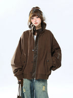 Layered Leopard Panel Vintage Jacket   OL2107