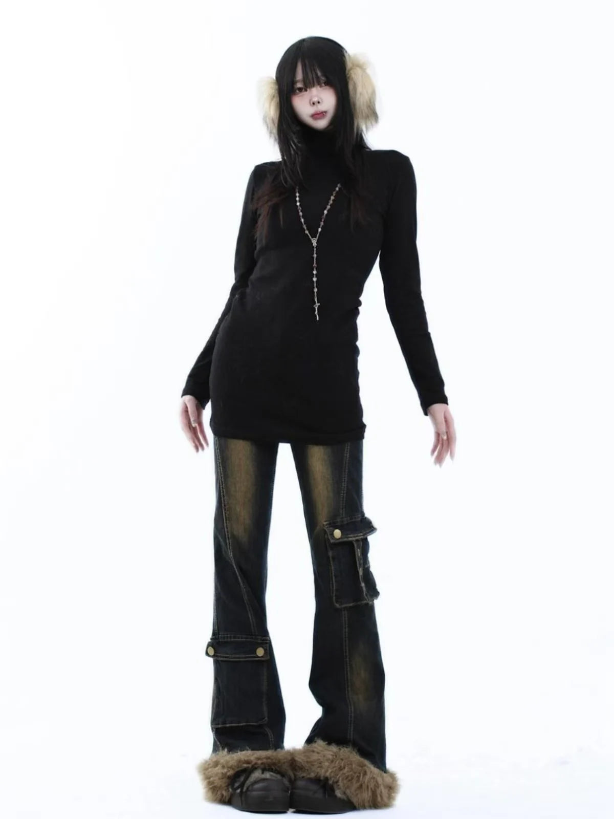 Vintage Slim Fit High Neck Layering Tee   OL2115