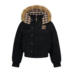 Vintage Faux Fur Hooded Puffer Jacket   OL2117