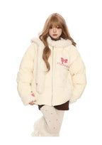 Sweet Faux Fur Scarf Hooded Puffer Jacket   OL2118